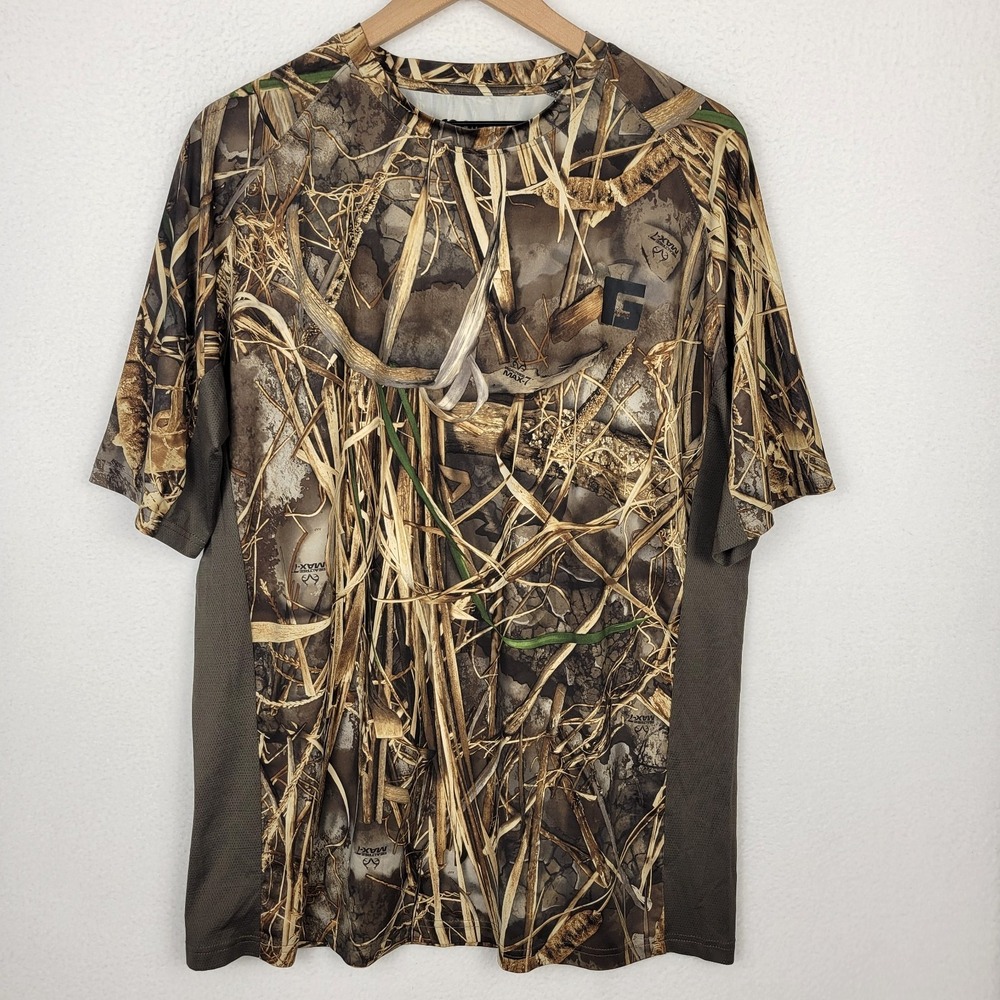 Rogers Realtree Max-7 Camo Hunting Shirt Men's L Performance Short Sleeve